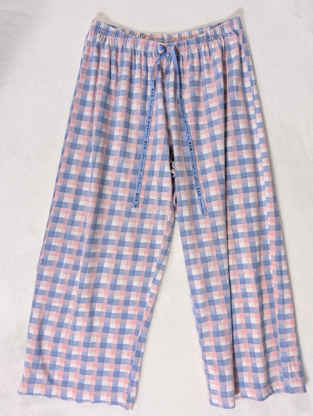 ❤️ Hue 100% Cotton Pastel Plaid Check Pajama Pants Size Small